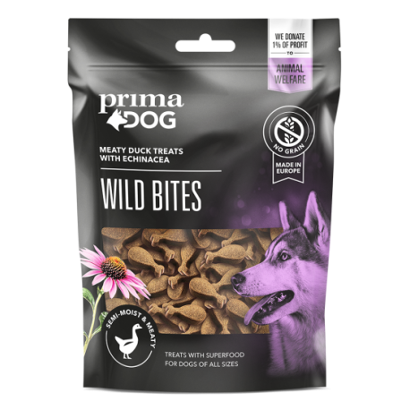 PrimaDog Wild Bites duck treats with echinacea 150 g