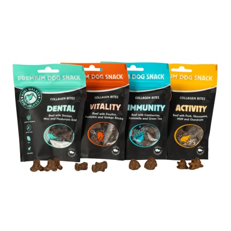 Collagen Dog Snack combines premium beef collagen with functional ingredients