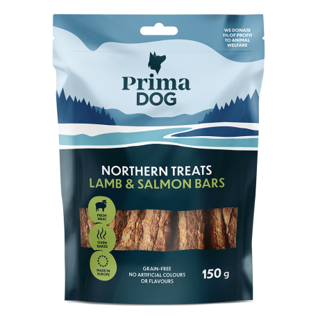 PrimaDog Northen Treats lamba-lõhepulgad 150g